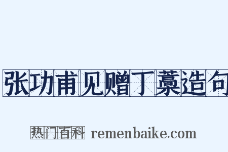 张功甫见赠丁藁造句是什么意思的图片